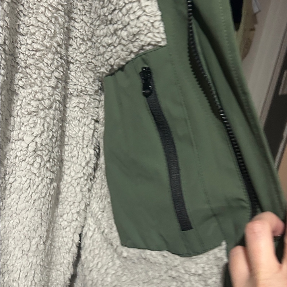 Owntop Swim Parka.  Unisex Hooded Surf Sherpa Towel Jacket With Pockets Green XS - Picture 6 of 9